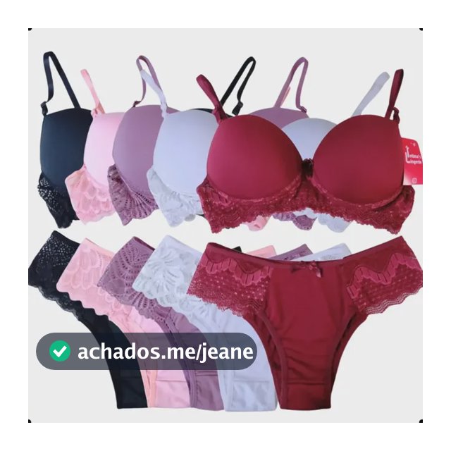 Langerie Femininas Lingerie Atacado Kit C/ 5 Conjuntos