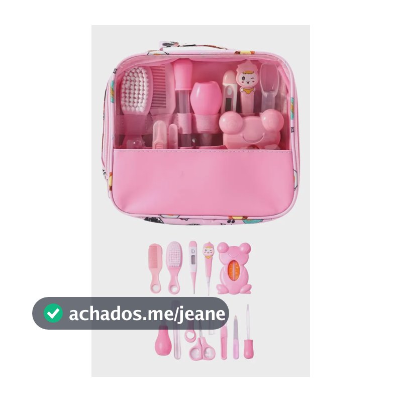 Kit De Cuidados E Higiene Do Bebê Recém Nascido 13 Peças Rosa