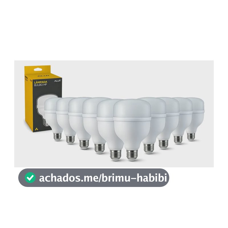 Kit 10 Lâmpadas LED Bulbo 50W Alta Potência Branco Frio 6500K Bivolt E27 - Super Bulbo Econômica 4000 Lúmens Ideal Galpão Fábrica Comércio