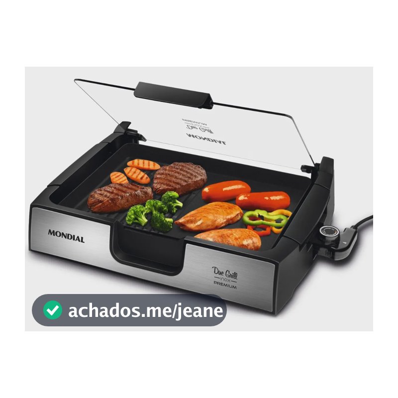 Chapa Due Grill G-10 Premium 1500w Preto/inox Mondial Preto 127v