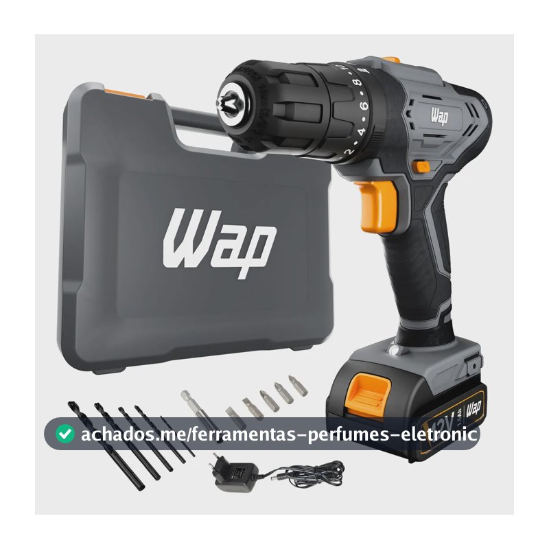 Parafusadeira e Furadeira de Impacto Wap Wf 12k4.2 com Indicador de Nível de Bateria e Maleta