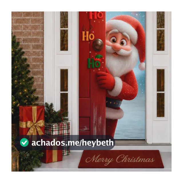 Capa De Porta Estampada Decoração Tema Natal Papai Noel