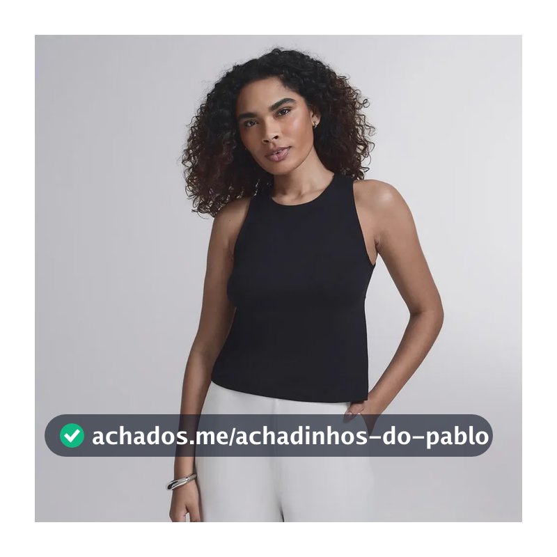 Regata Comfy Inlounge Feminino Insider Preta Liso M