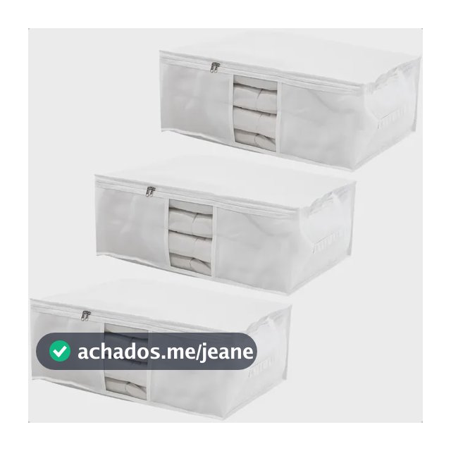 Kit 3 Saco Organizador Capa Protetora G Cobertor Edredom Roupas Branco 60x45x22
