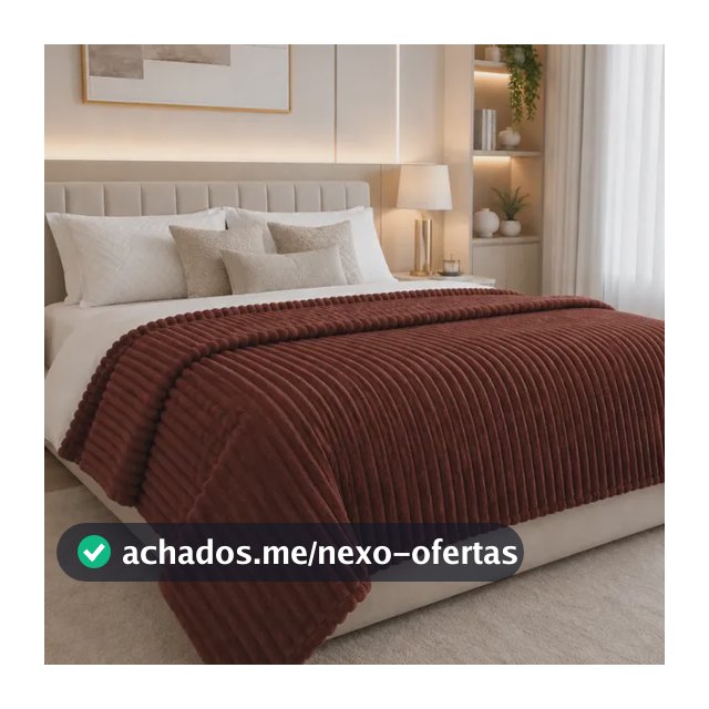 Manta Coberta Casal Canelada Macia Fofinha 200 X 180