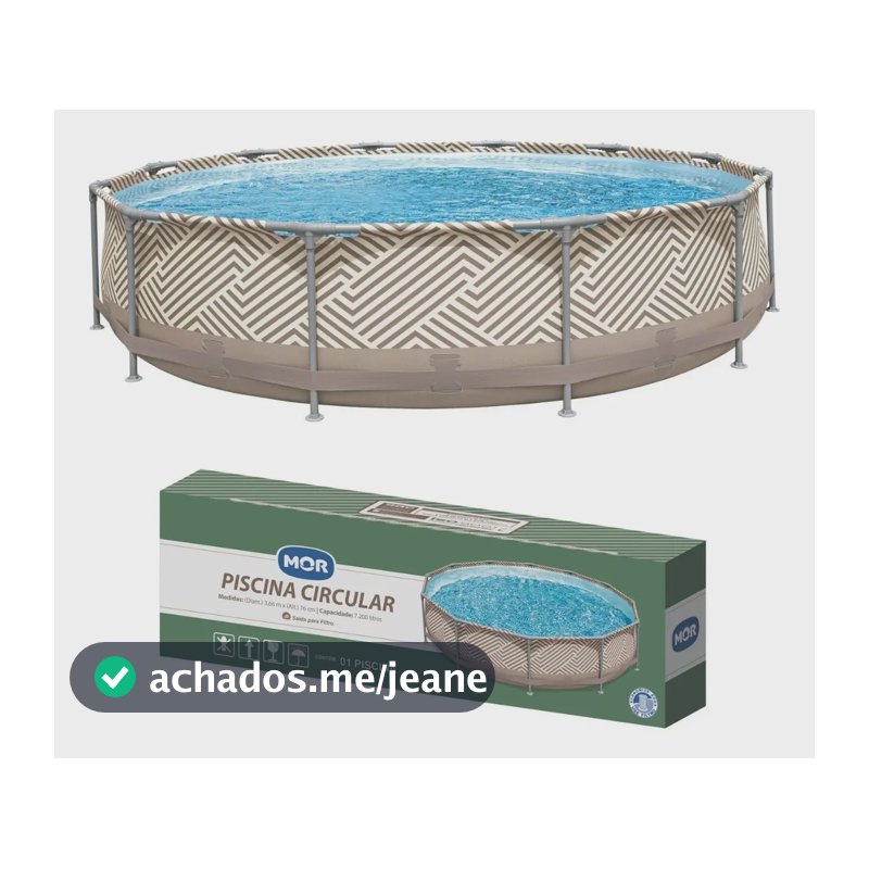 Piscina Redonda Estrutural Aço 7200 Litros 3.66 x 3.66m Mor