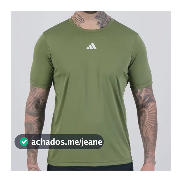 Camiseta adidas Basic Treino Verde Oliva