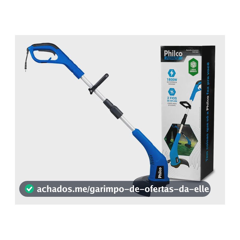 Aparador De Grama Elétrico Philco Pag1800 1800w Azul Philco