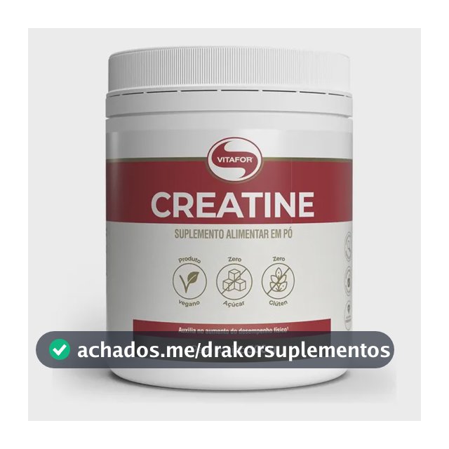 Creatina Monohidratada Sem Sabor 300g Vitafor Sem Sabor