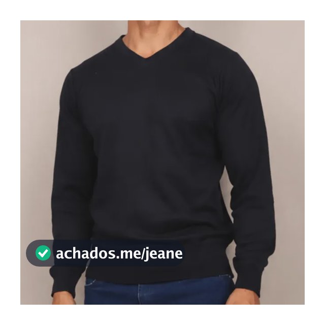 Blusa Suéter Masculina Fio Casaco Gola Redonda Canelada