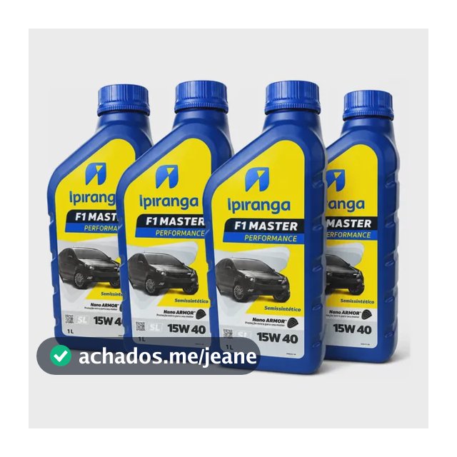 Kit Com 4 Litros Ipiranga 15W40 API SL F1 Master Perfomance Semi-Sintetico Original