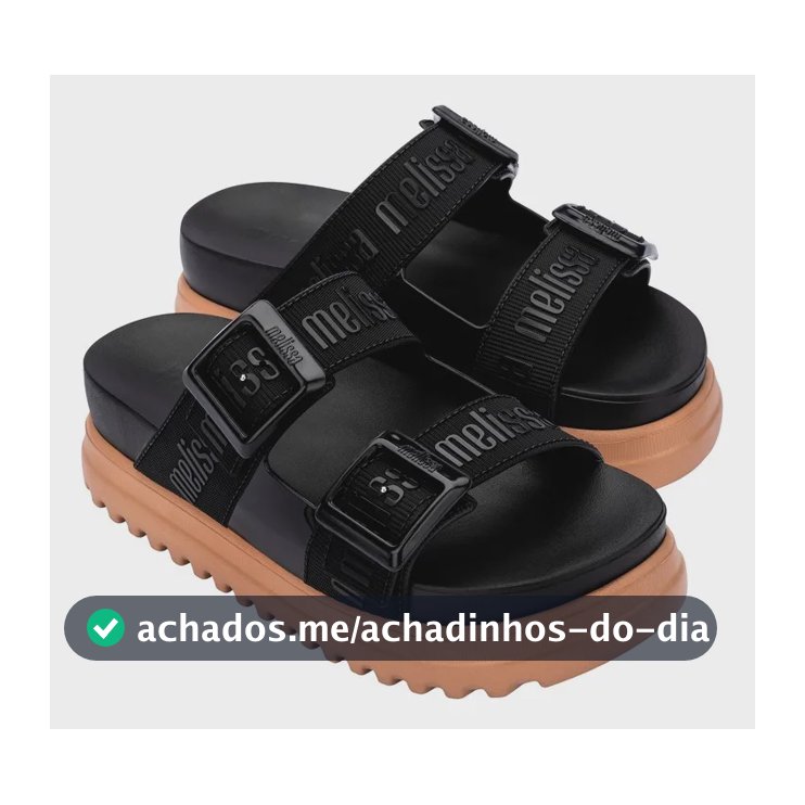 Sandália Feminina Papete Cozy M-lover Platform Melissa Preto Liso 37