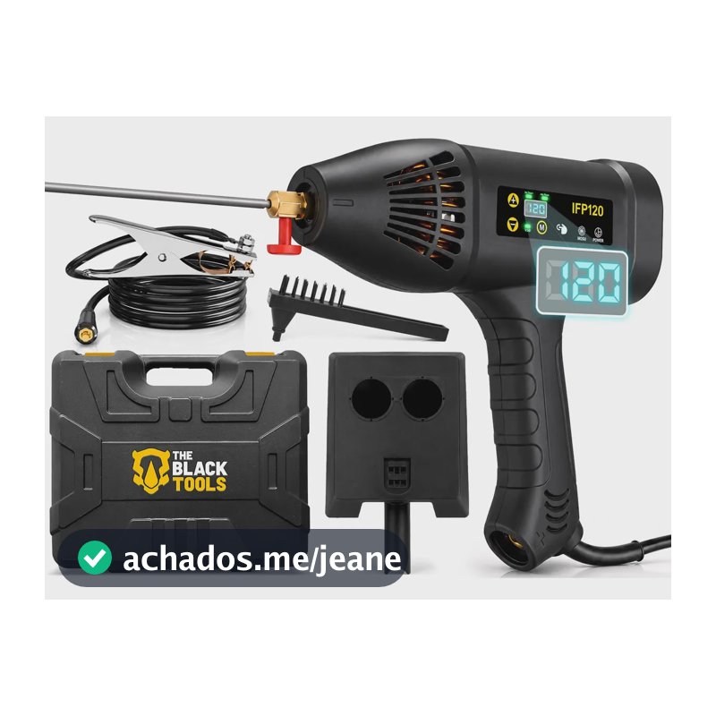 Máquina De Solda Inversora Portatil MMA 120a Eletrodo Eletrica IFP120 The Black Tools 220V Com Acessórios