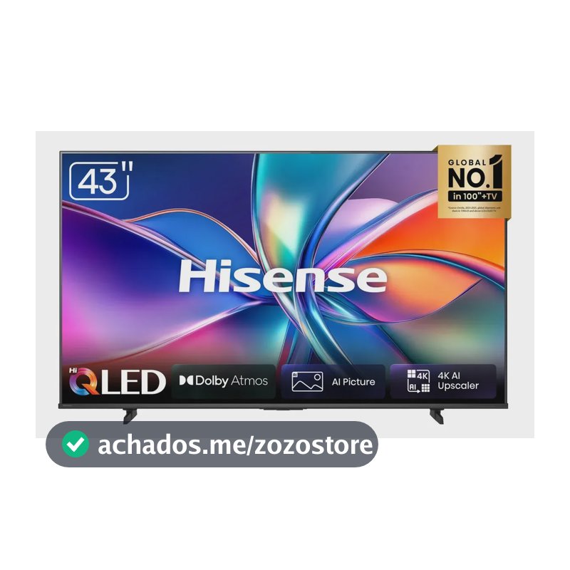 Smart TV Hisense HI-QLED 4K 43" Polegadas com Dolby Atmos, Dolby Gaming e Alexa - 43Q6QVV