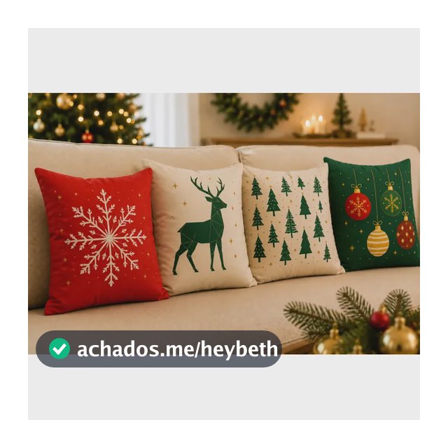 Kit Capas De Almofada Decorativas Estampadas Natal