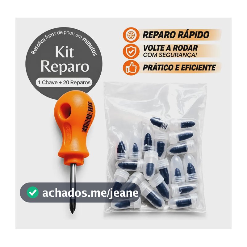 Chave E 20 Reparos Pneu Furado Tip Parafuso Remendo S/camera