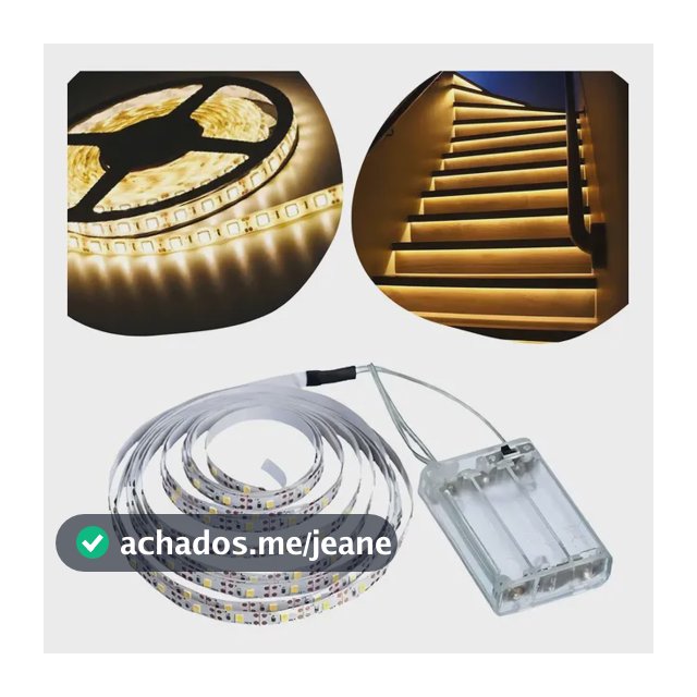 Fio Fita Led Autoadesiva Luz 2m 120 Leds Pilha Decoração Cor da luz Branco-quente