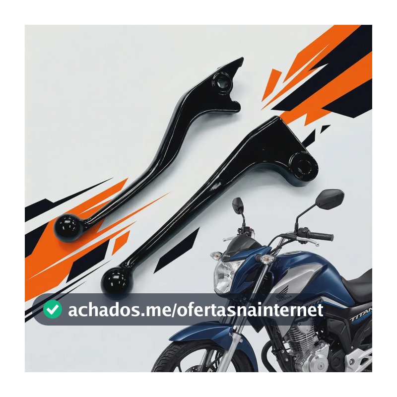 Manete Cromado Honda Cg Titan 160 Fan 150 125 Freio A Disco Preto