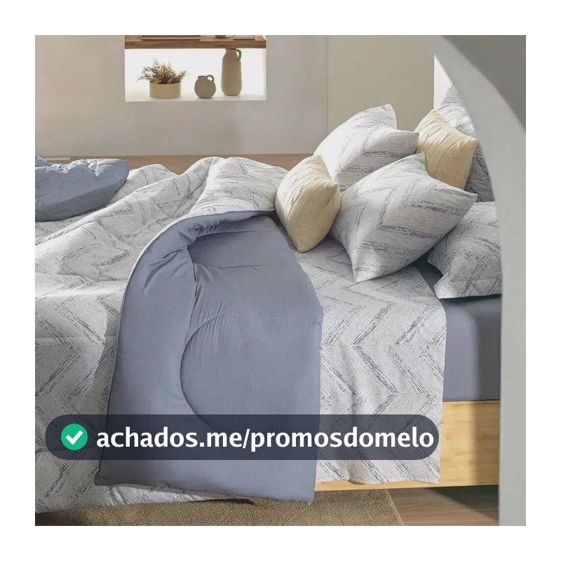 Jogo De Cama Solteiro Fred 100% Algodão 3 Peças Cinza Karsten