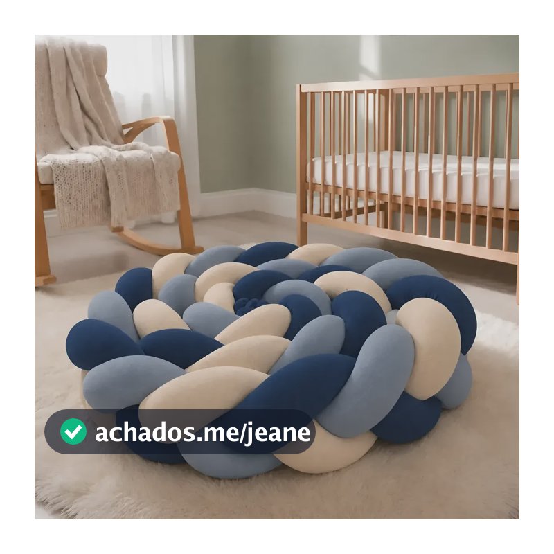 Trança Protetor De Berço Le Petit Algodão 4m Menino Trança Americana Terracota Oliva Caqui
