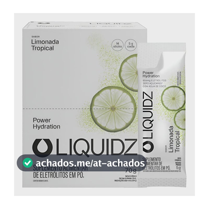 Liquidz® Eletrólitos Zero Açúcar Limonada Tropical 14 Sachês