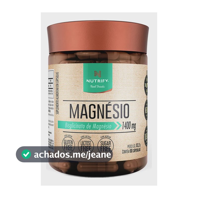 Magnésio Nutrify em cápsula Sem sabor de 60 un