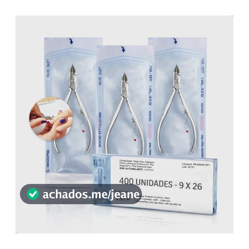400 Envelopes P/ Esterilização Alicate Autoclave 9cm X 26cm