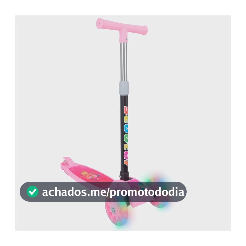 Patinete Infantil 3 Rodas Com Led Dobrável