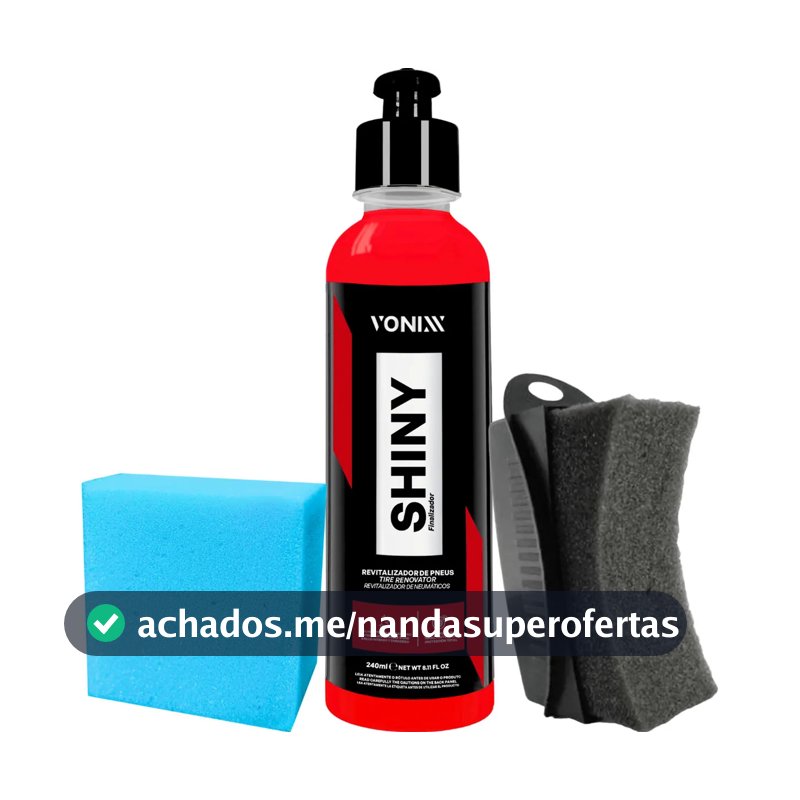 Kit Pneu Borracha Shiny Vonixx 240ml Aplicador Cor Vermelho