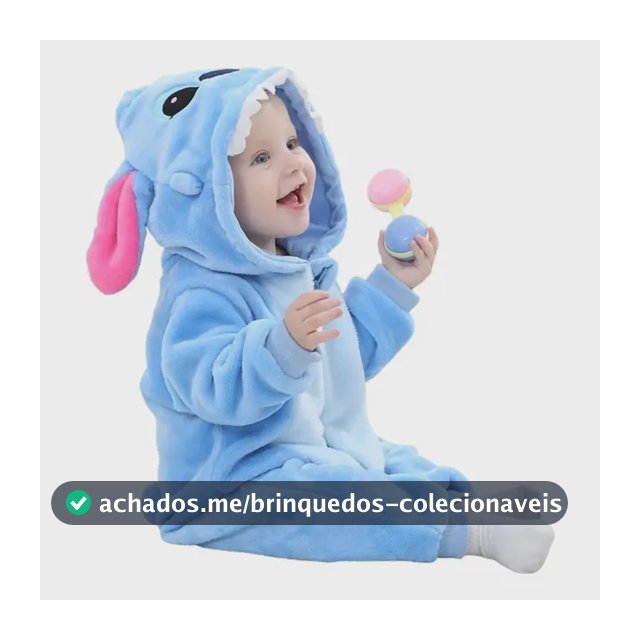 Macacão Roupinha Bebê Stitch De Pelúcia Menino Menina Plush