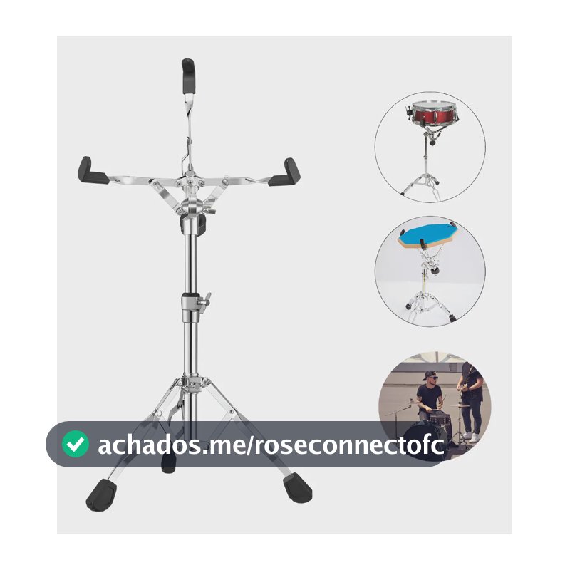 Suporte Estante Reforçada Para Caixa De Bateria 220 New Cromada Baterista Premium Marca Dc Music