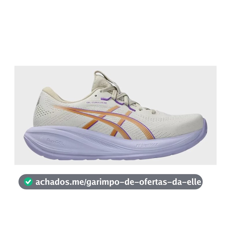 Tênis Feminino Gel-cumulus 28 Asics Academia Corrida Treino Bege/lilás Liso 37 Br