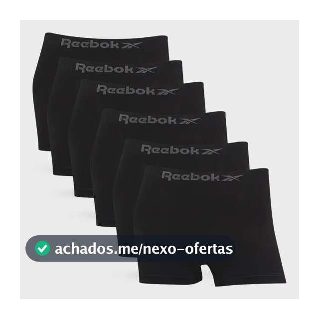 Kit 6 Cuecas Boxer Box Classic Microfibra Original Reebok