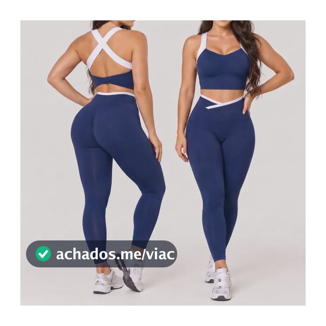 Kit Conjunto Fitness Feminina Legging Regata Academia