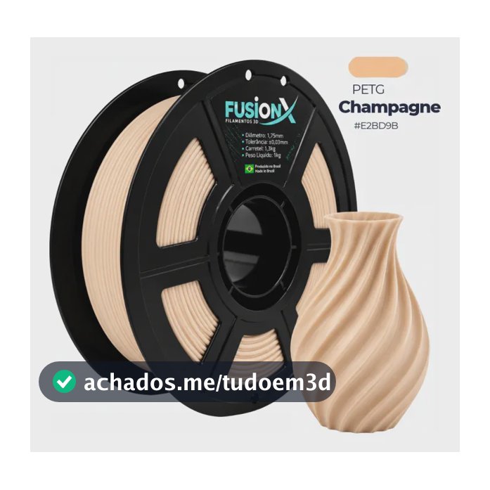 Filamento Petg Fusionx Impressora 3d Rolo1kg Resistente 1.75 Champagne