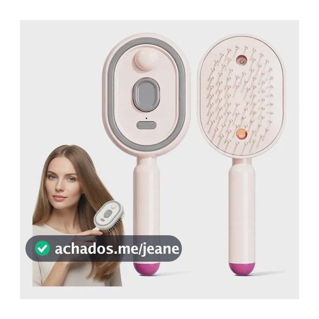 Escova Alisadora A Vapor Sem Fio Usb Rosa-claro 5v
