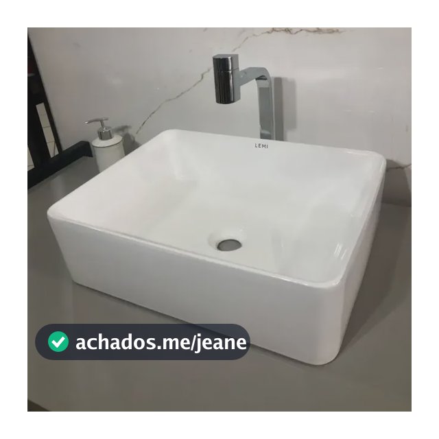 Cuba Para Banheiro Louça Sobrepor Retangular Apoio 40cm Lemi Branco Brilhante