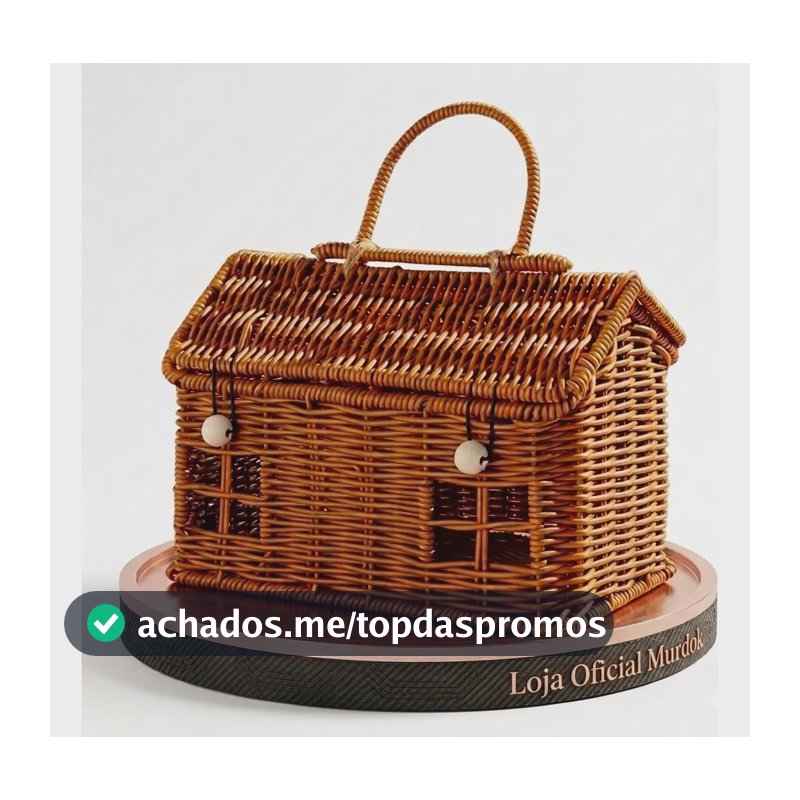 Cesto De Vime Armazenamento Decorativo De Casa Com Tampa Marrom