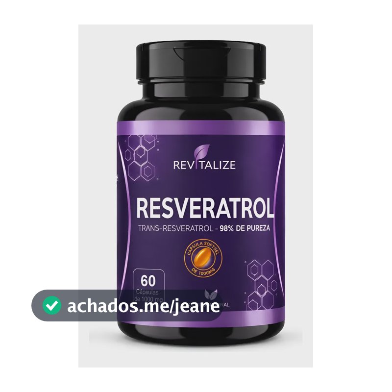 Trans Resveratrol 98% Puro 1000mg 60 Cápsulas - Revitalize Neutro