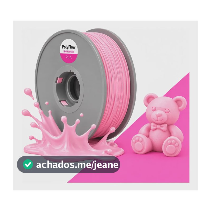 Filamento 3d Pla 1,75mm Polyflow 1kg - Premium High Speed Rosa Bebê Matte