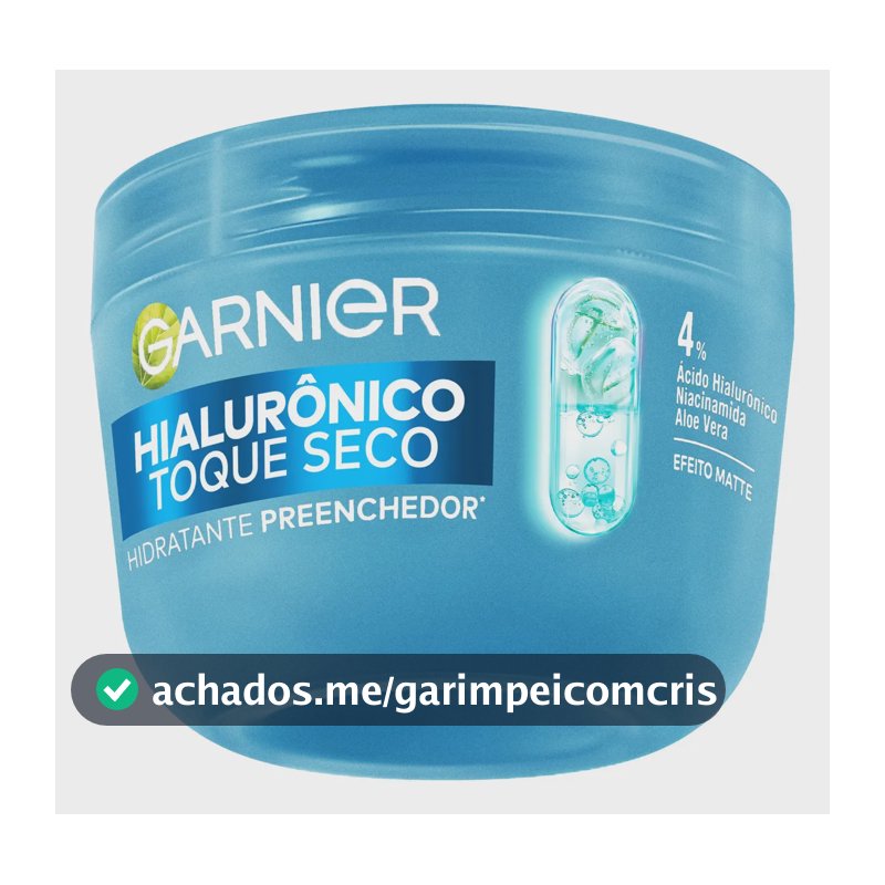 Gel Creme Hidratante Facial Hialurônico Toque Seco com Ácido Hialurônico, Niacinamida e Aloe Vera, Peles Mistas e Oleosas, 85g