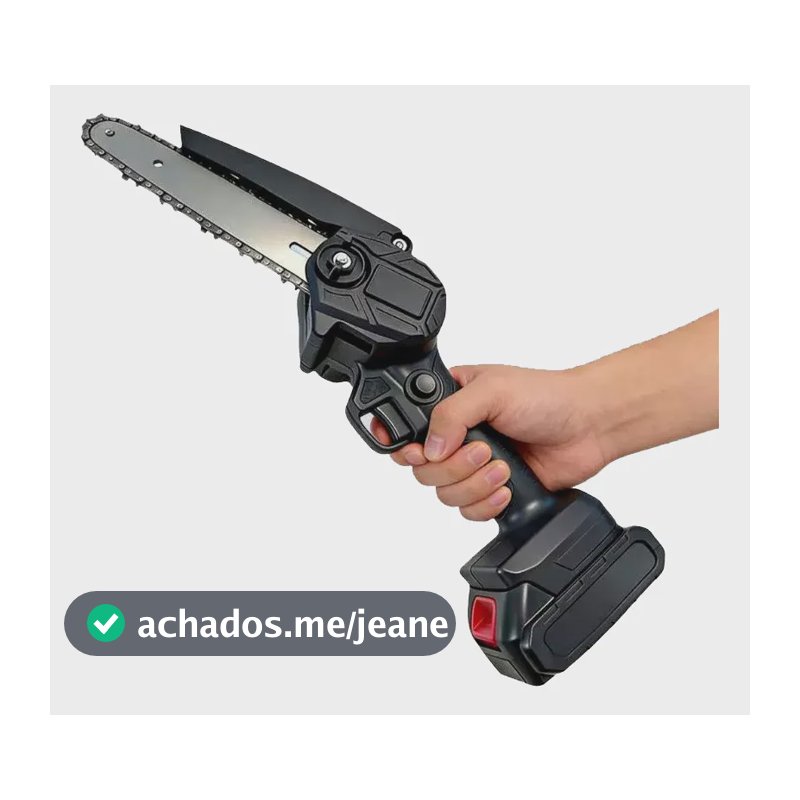 Mini Motosserra Elétrica 4/6 Pol 48v Sem Fio Poda Jardim Preto 127/220v