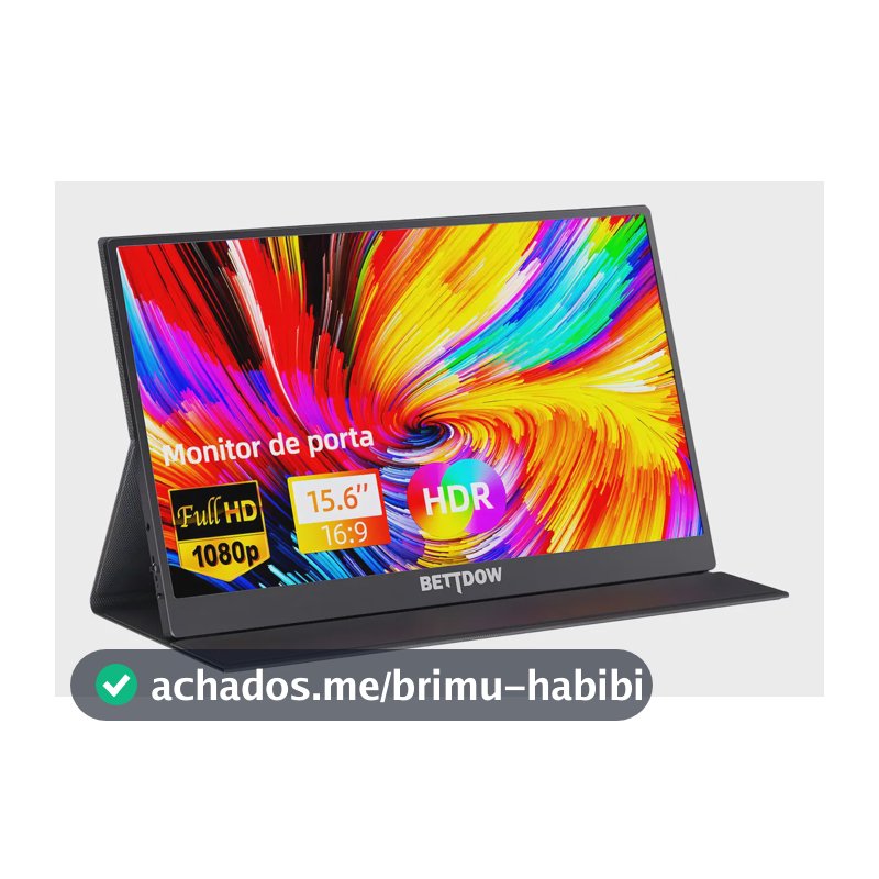 Monitor Portátil Gamer Bettdow 15.6'' Full HD 60Hz IPS Compatível 4K Preto