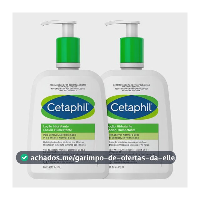 Emulsão Cetaphil Kit Cetaphil Loção Hidratante Corporal e Facial en dispensador 473mL neutra - kit x 2 unidades