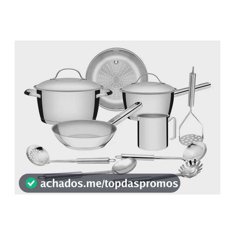 Conjunto De Panelas Tramontina Allegra Inox Indução 10 Pçs