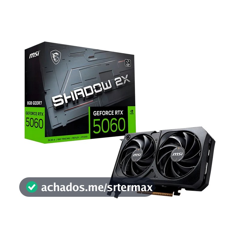 Placa De Vídeo Nvidia Msi Geforce 5060 8gb shadow 2x oc Edition