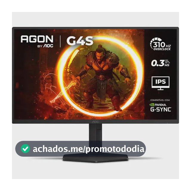 Monitor Gamer AOC AGON G4S 25" 310Hz 0.3ms HDR400 IPS Base Ajustável 25G4S/P Preto