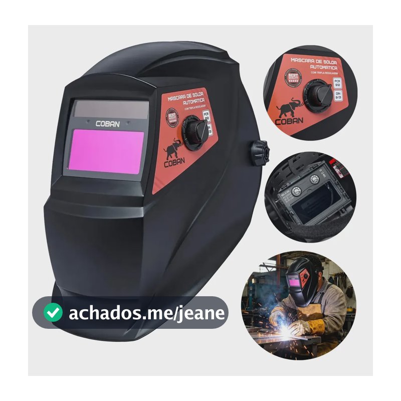 Máscara Solda Automática Coban Pcr-912 Din 9-13 Profissional Preto