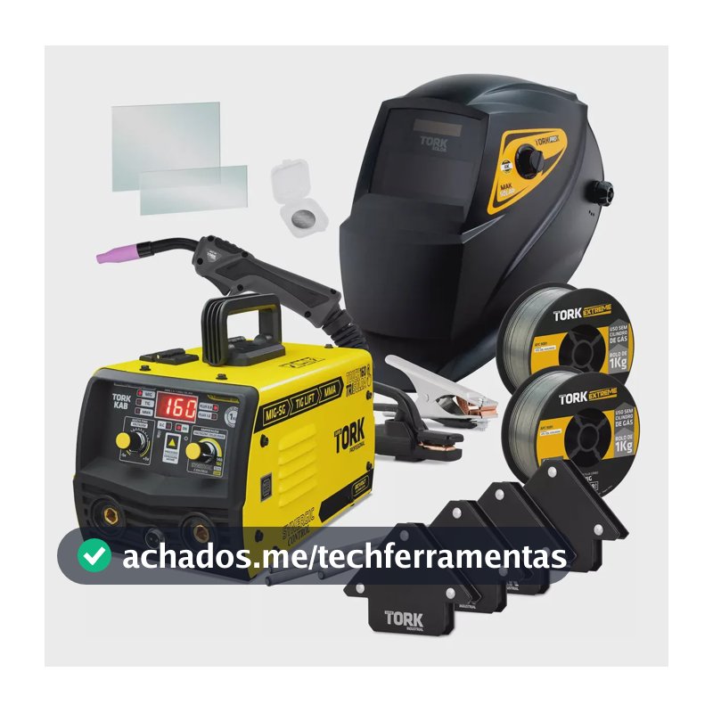Maquina Solda Inversora Mig Sem Gás 160a Tig Mma Trisolda Cor Amarelo