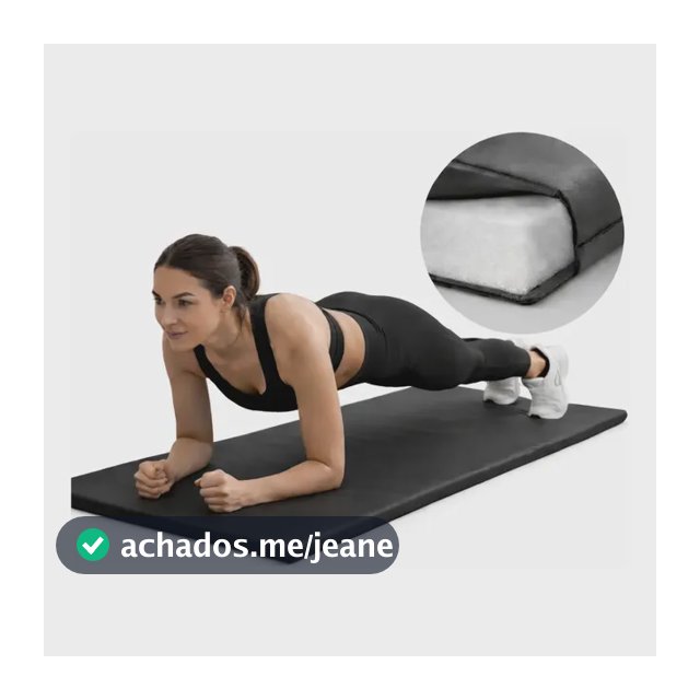 Colchonete Academia 90x40x2cm Treino Em Casa Funcional Preto